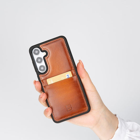 Leather Samsung Galaxy S25 Case – Slim Flex, Card Holder, Wireless Charging