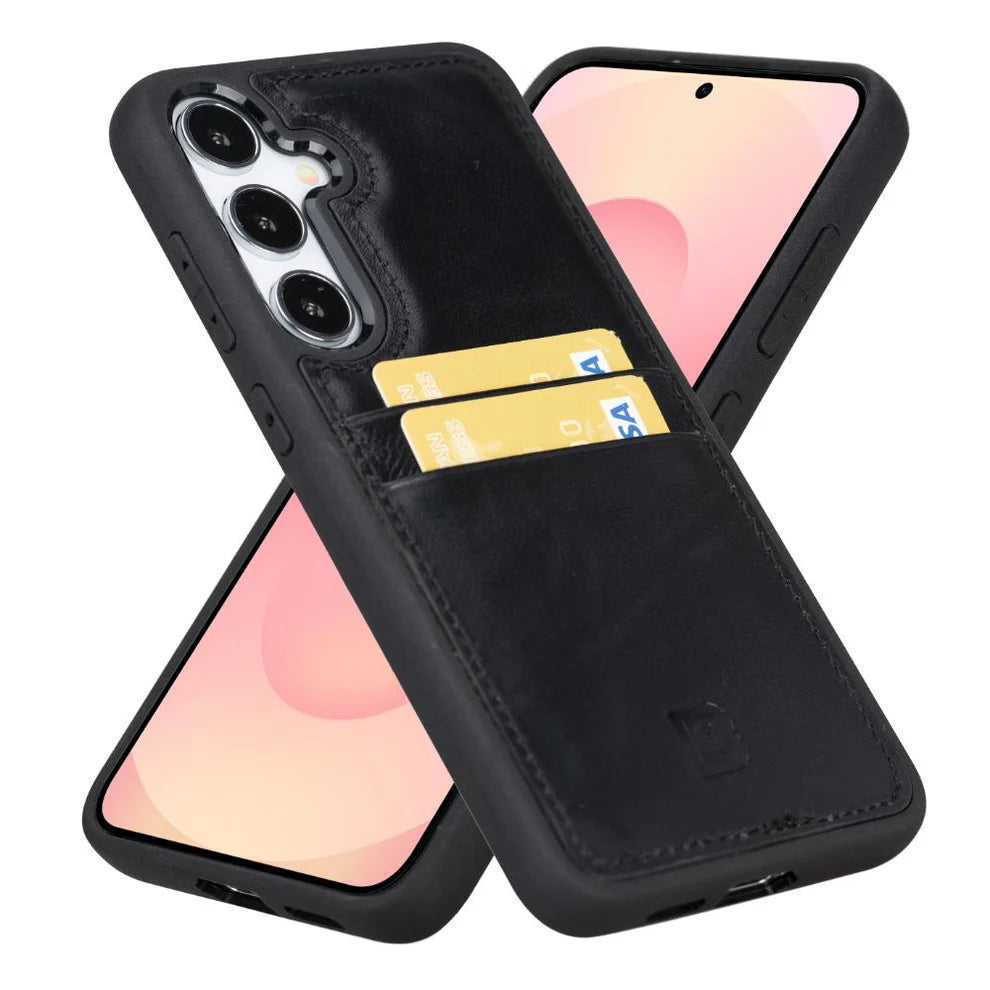 Leather Samsung Galaxy S25+ Case – Slim Flex, Card Holder, Wireless Charging