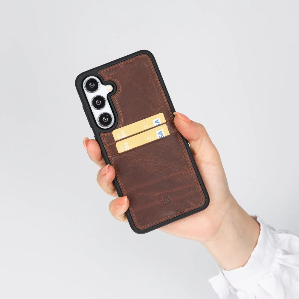 Leather Samsung Galaxy S25+ Case – Slim Flex, Card Holder, Wireless Charging