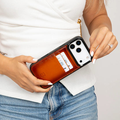 Leather iPhone 17 Pro Case – 2-Card Folio, Magsafe & RFID Compatible