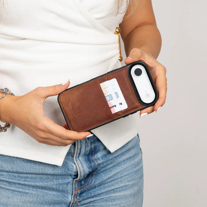Leather iPhone 17 Air Case – 2-Card Folio, Magsafe & RFID Compatible