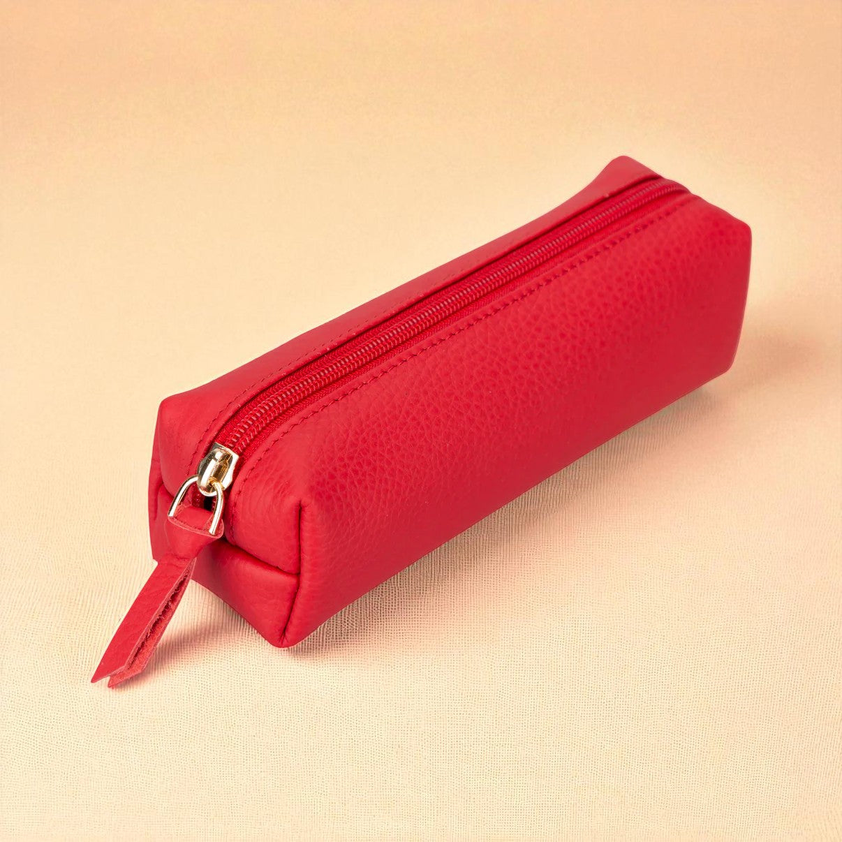 Leather Pencil Case – Compact Multipurpose Zipper Pouch for Office & Makeup