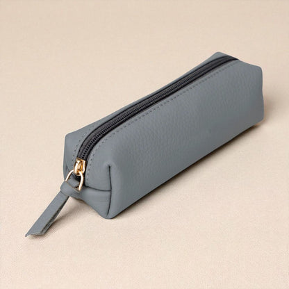 Leather Pencil Case – Compact Multipurpose Zipper Pouch for Office & Makeup