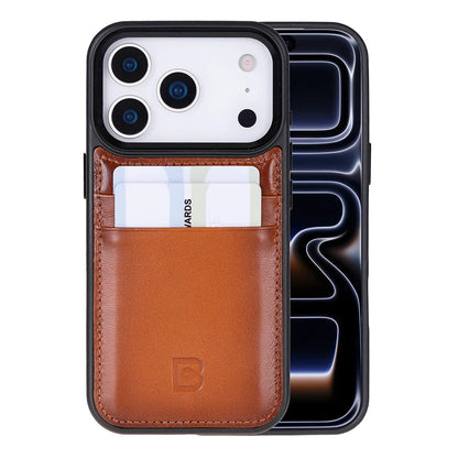 Leather iPhone 17 Pro Case – 2-Card Folio, Magsafe & RFID Compatible