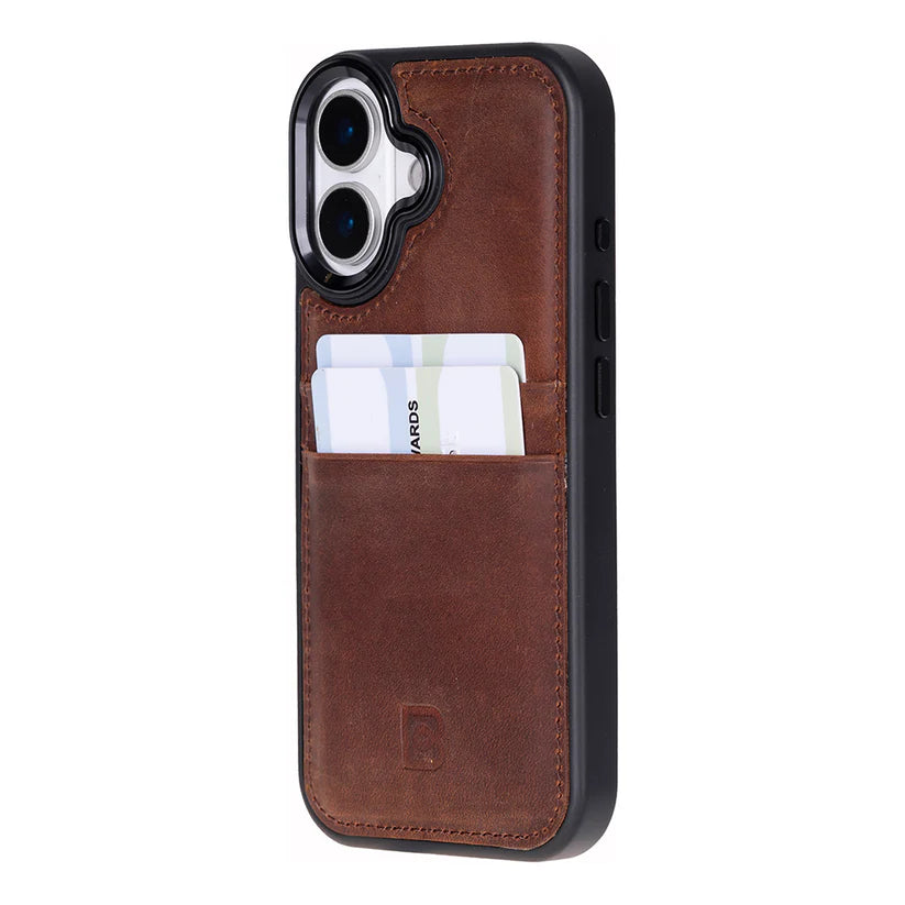 Leather iPhone 17 Case – 2-Card Folio, Magsafe & RFID Compatible