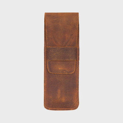 Personalized Leather Slim Rustic Pencil Case – Office & Journal Use, Gift