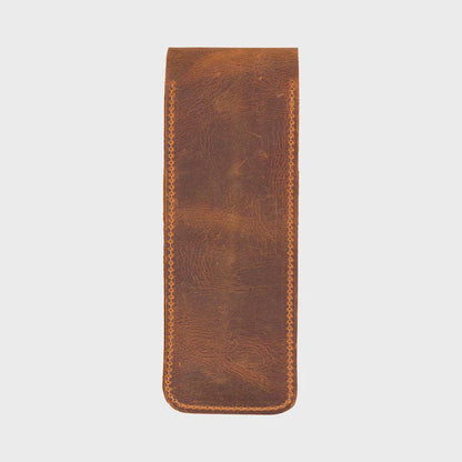 Personalized Leather Slim Rustic Pencil Case – Office & Journal Use, Gift