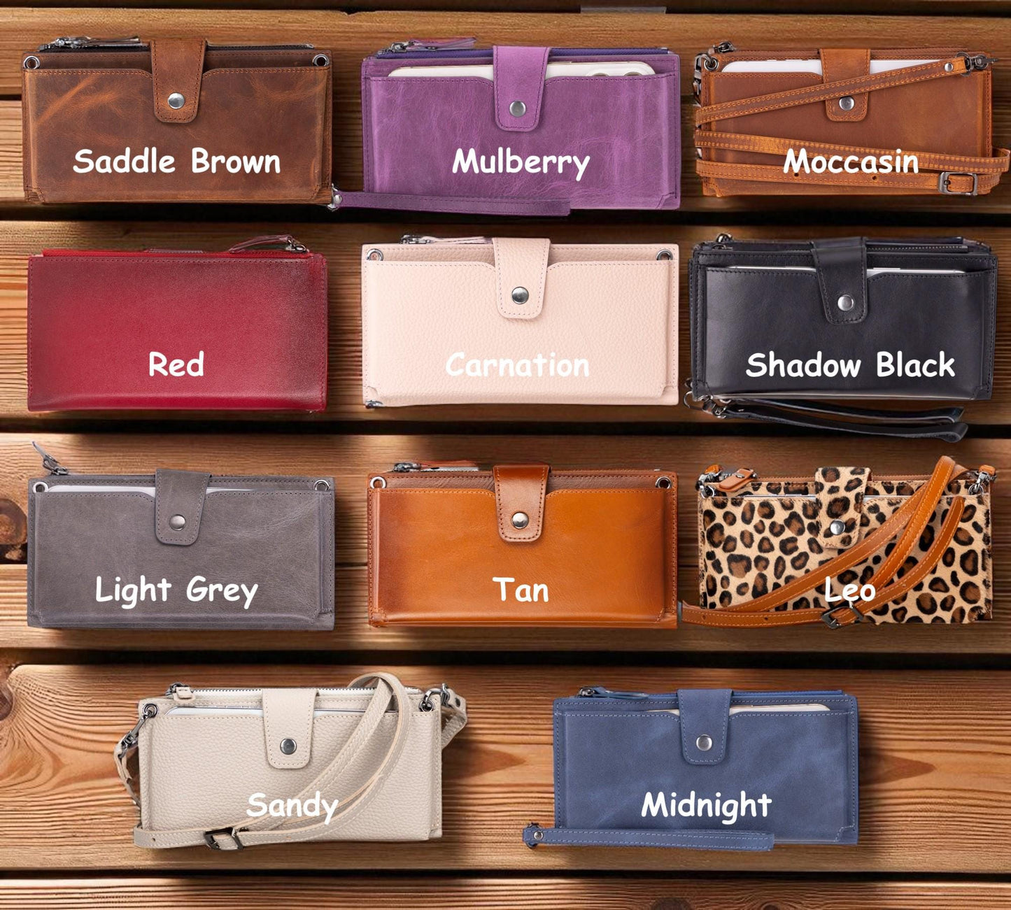 Personalised Leather Clutch Purse – Personalized Zippered Wallet & iPad Organizer