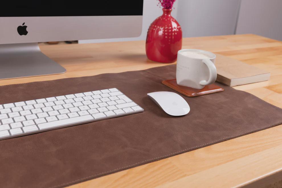 Custom Leather Desk Pad – Monogrammed Blotter, Large Writing / Office Accessory