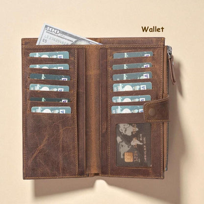 Personalised Leather Clutch Purse – Personalized Zippered Wallet & iPad Organizer