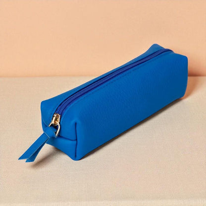 Personalised Leather Makeup Bag – Custom Zipper Pouch / Mini Clutch