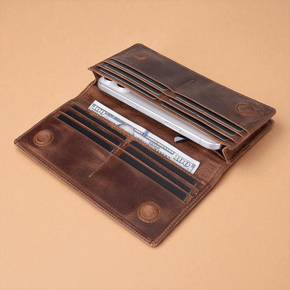 Personalised Leather Wallet  – Custom Clutch with Card Holder & Coin Pocket