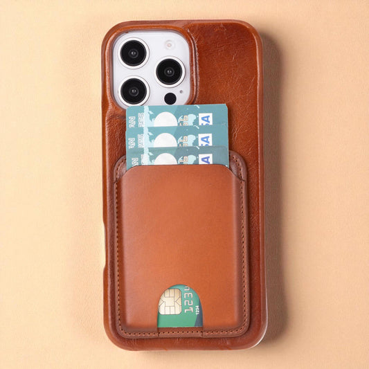 Personalised Leather Magnetic iPhone Wallet Case – Detachable Magsafe Card Holder