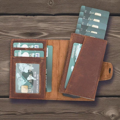 Personalised Leather Pop-Up Wallet – Slim RFID Card Holder, Front Pocket