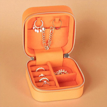 Personalised Genuine Leather Jewellery Box – Travel Organizer, Velvet-Lined