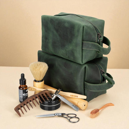 Personalised Leather Dopp Kit – Men’s Toiletry Bag, Travel / Groomsmen Gift