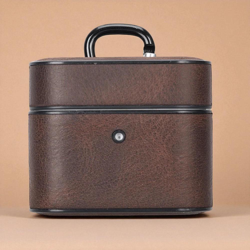 Personalised Genuine Leather AirPods Case with Keychain – Custom Monogram, Pro/1/2/3