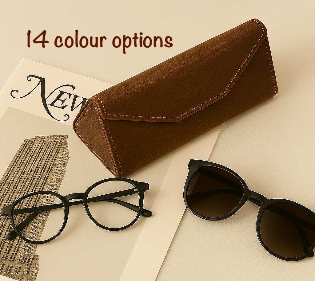 Personalized Leather Glasses Case – Eyeglass Holder, Custom Gift for Men & Women