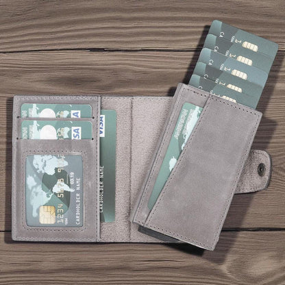 Personalised Leather Pop-Up Wallet – Slim RFID Card Holder, Front Pocket