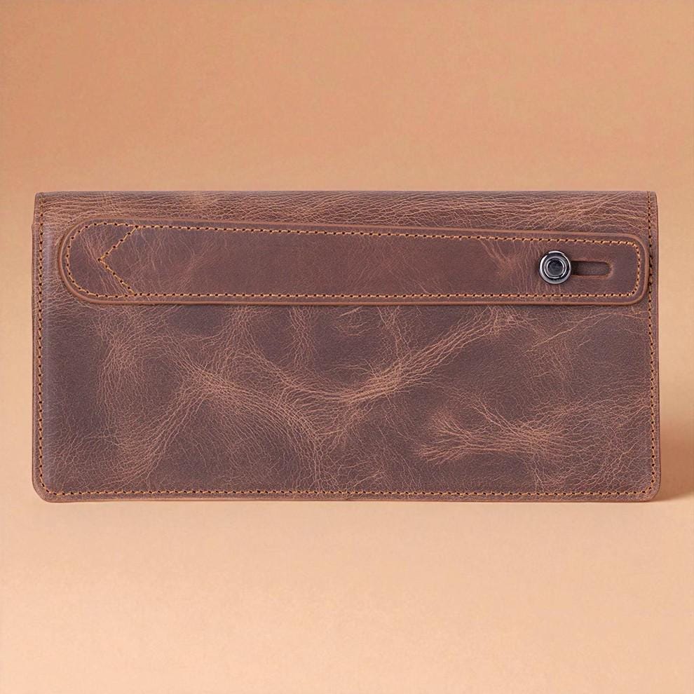 Personalised Leather Wallet  – Custom Clutch with Card Holder & Coin Pocket