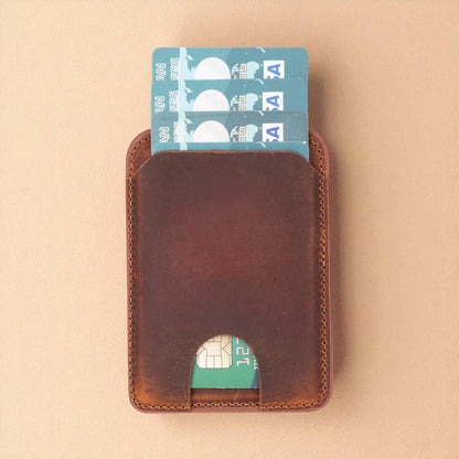 Personalised Leather Magnetic iPhone Wallet Case – Detachable Magsafe Card Holder