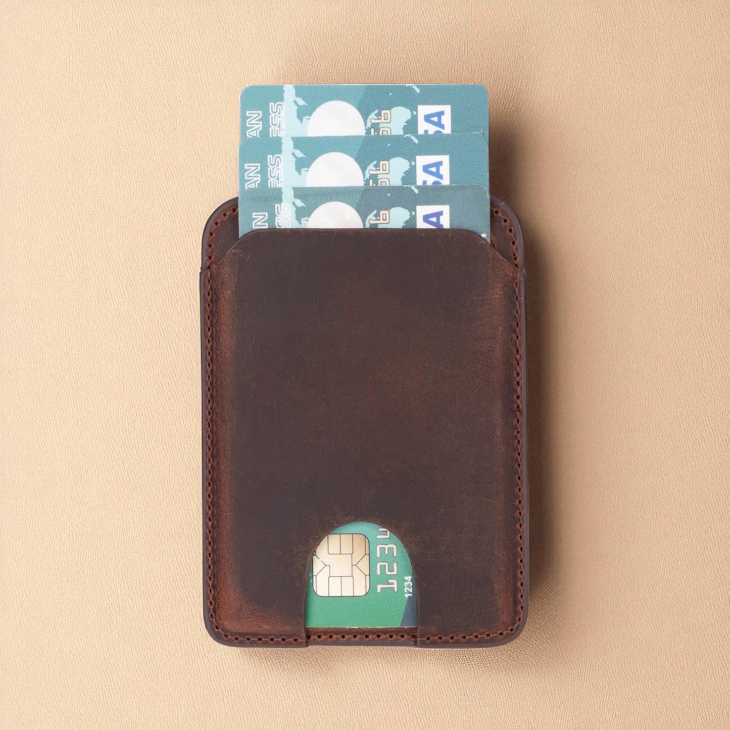 Personalised Leather Magnetic iPhone Wallet Case – Detachable Magsafe Card Holder