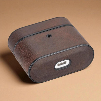 Personalised Genuine Leather AirPods Case with Keychain – Custom Monogram, Pro/1/2/3